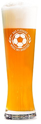 AMAVEL Vaso de cerveza de trigo con grabado, el líquido debe entrar en la sed, vaso de cerveza grabado, cristal auténtico, idea de regalo para los aficionados al fútbol de la Copa del Mundo, regalo