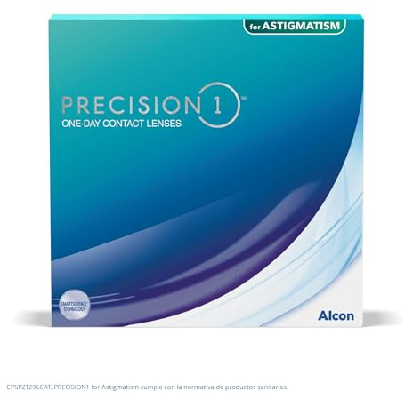 PRECISION1 Toric Tageslinsen weich | 90 Stück | BC 8.5 mm | DIA 14.5 mm | CYL 0.75 | ACHSE 90 | -02.00 Dioptrien