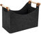Cesta de Fieltro para Almacenamiento, Cesta de Leña Plegable Bolsas de Fieltro para Leña con Asa para Leña, Juguetes, Ropa, Fruta, Periódicos 40 x 22 x 27cm