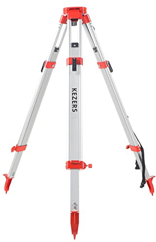 KEZERS Aluminum Surveying Tripod with Quick Clamp, 5/8'-11 Threaded Flat Tripod for Automatic Optical Level