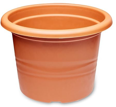Garronda Vasi in Plastica Rotondi per Piante e Fiori GD-0022 (Terracotta, ⌀ 23cm H 16,5cm)
