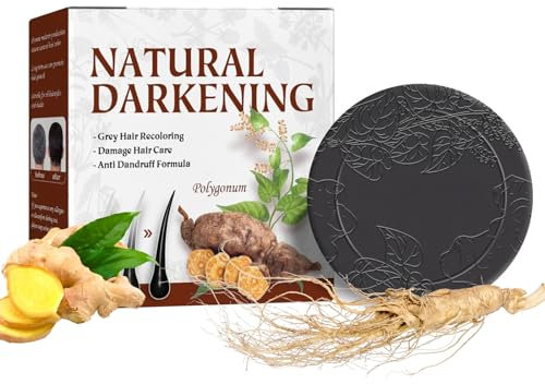 Polygonum Shampoo Bar,Herbal Essence Shampoo Soap,Shampoo For Greasy Hair,Grey Reducing Shampoo Men & Women,Anti Dandruff,Natural Soap,Ginger Extract Soap,With Ginseng Extract And Shea Butter,100G