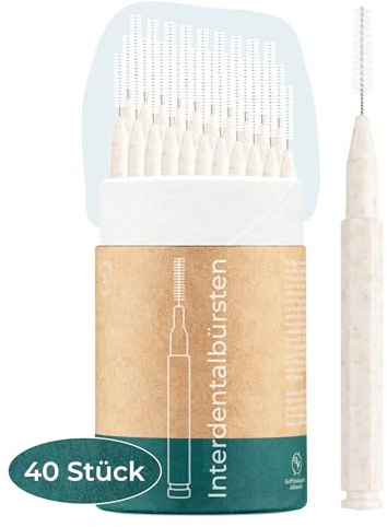 VIGOROUS® 40 Stk. nachhaltige Interdentalbürsten - ISO 3, 0,6 mm - Zahnzwischenraumbürsten für gründliche Zahnreinigung Zwischenräume - Dentalbürsten - praktische Zwischenraum Zahnbürsten