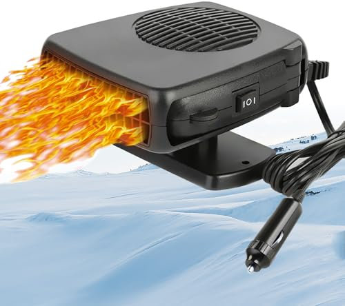Showvigor 12V Portable Car Heater, Car Heater Defroster With 2 in 1 Heating/Cooling, Anti-Fog Plug in Cigarette Lighter for Car Defroster Windshield Fast Defogge, Suitable for Cars and SUV