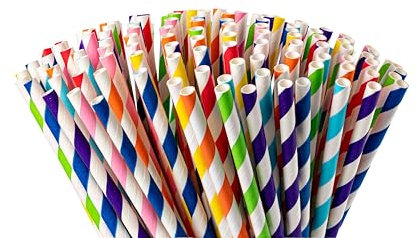 Inoverse Lot de 1000 pailles en papier - Diamètre : 8 mm x 24 cm - Pailles jetables - 100 % biodégradables - En papier kraft - Pour cocktails, fêtes, restauration - Multicolore