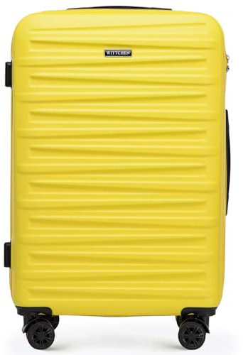 WITTCHEN Skyspeed Line Reisegepäck Mittelgroßer Koffer Hartschalenkoffer ABS Rollkoffer Trolley Mittlerer Koffer Reisekoffer Kombinationsschloss Teleskopgriff 4 Rollen Gelb
