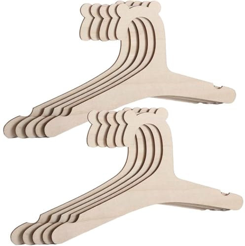 GGUFAY 10 Grucce Bambini in Legno, Grucce Neonato e Appendini Bambini, Con Design Semplice e Solido, Perfette per Appendere i Vestiti dei Piccoli