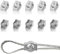 Tunejoy Abrazadera de Cuerda de Alambre M4 Abrazadera de Cable de Acero Inoxidable 304 para la Fijación del Tendedero Suspensión de la Vela Solar 10 Piezas