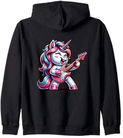 Licorne Rock E-Guitar Mélodie Magique Sweat à Capuche