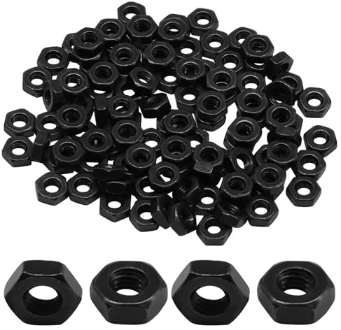 Bivethoi Black M2.5-0.45mm Hex Nuts, 100pcs