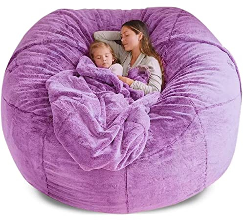 Luxuriöser Sitzsack aus Kunstfell, für Erwachsene, extra groß, 90 x 180 cm, gemütlicher Wohnzimmer-Pouf, weiche und stilvolle Möbel zur Entspannung