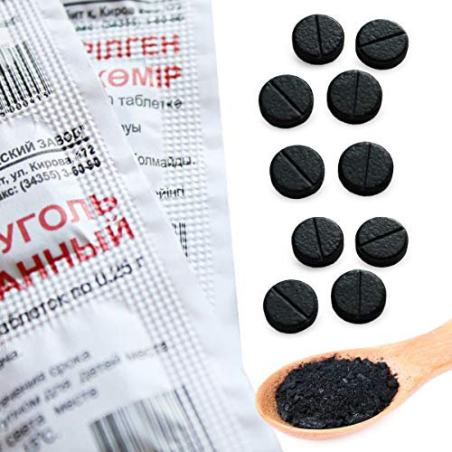 Pastillas de carbón activado Активированный уголь Activatus Char Carbo Activatus 50 pastillas (cada 0,25 g)