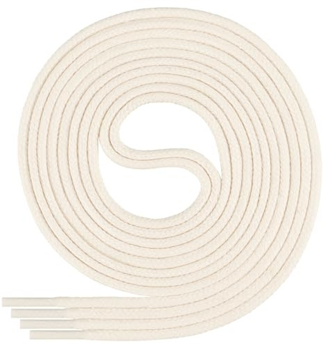 Di Ficchiano gewachste runde Schnürsenkel, Schuhband, Laces, Durchmesser 2-4 mm für Businessschuhe, Anzugschuhe und Lederschuhe Farbe: creamy Länge: 60cm