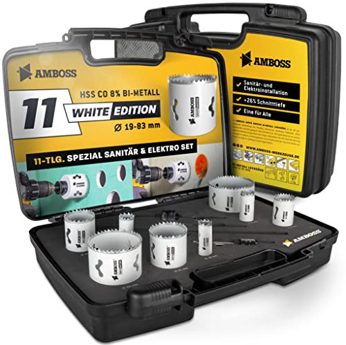 Amboss M 42 Bi-Metall Lochsägen Set Ø 19-83 mm (11-teilig) | Für Aluminium, Stahl, Gipskarton, Holz etc.