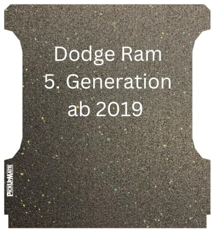 PICKUPMATTE - Antirutschmatte kompatibel mit/geeignet für Dodge Ram 1500, 4. oder 5. Gen. mit Laderaumwanne, ShortBed (5'7 BZW. ca. 166 cm)