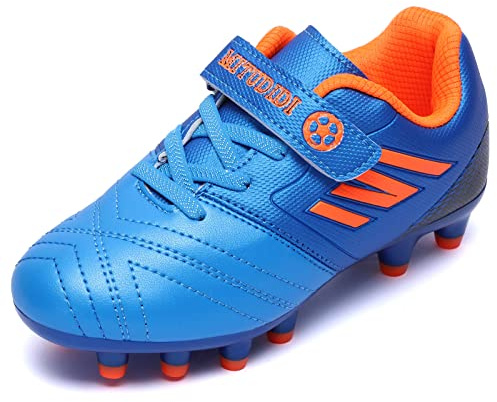 Chaussures Enfant Garçon Baskets de Football Runing Shoes Fille Compétition Entraînemen Respirant Sport Shoes Chaussures en Plein pour Unisexe Enfant Bleu 29