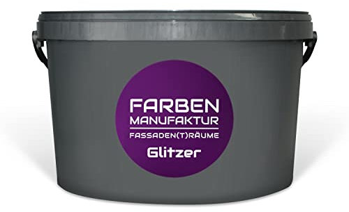 Farben Manufaktur Fassadenfarbe mit Glitzer Hausfarbe Sockelfarbe Silikonharzfarbe Glitzerfarbe 1,2,5L, Farbe: 7016 Anthrazitgrau, Größe: 5L