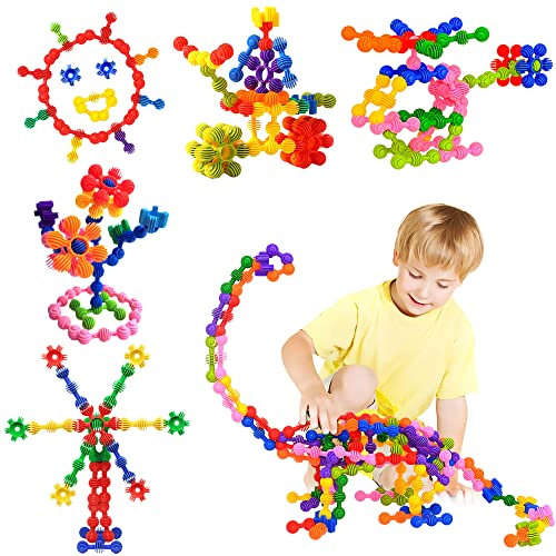 TOMYOU Kreatives Spielzeug-Baustein-Set – 100 PCS Erstellen Sie Puzzle-Spielzeug für Kinder, Kleinkind STEM Pädagogisches Kinder-Verbindungsspielzeug für Mädchen und Jungen