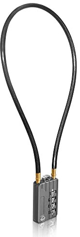 SISAV Cadenas à combinaison à 4 chiffres avec câble robuste de 50cm/20pouces pour casier de gymnase scolaire,casque,classeurs,boîte à outils,valise,sac à dos,noir gun 1 Pièces