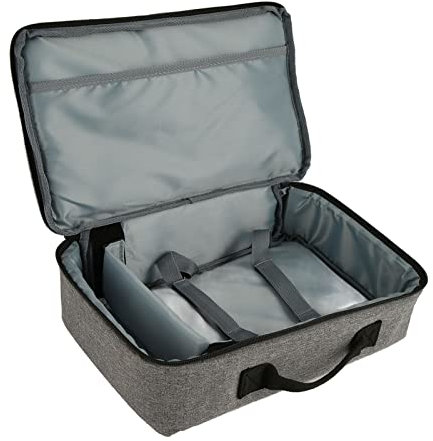 Akozon Borsa per Proiettore, Custodia da Trasporto con Maniglia Robusta per Proiettore da Viaggio Grigio 13,6x7,9x4 Pollici Portatile in Nylon Resistente
