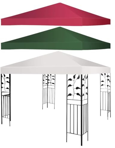 GOPLUS reservtak för paviljong 3 x 3 m vattentät, paviljongstak ersättningsskydd skyddskåpa takpresenning paviljong för trädgård lusthus (beige, enkeltak)