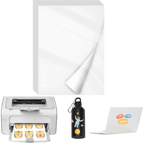ADERTOS 15 Stk A4 Selbstklebende Folien Bedrucken Klebefolien Druckerpapier Glänzendes Weiß Bedruckbar Vinylfolie Inkjet Vnyl Aufkleber Sticker für Tintenstrahldrucker Laserdrucker