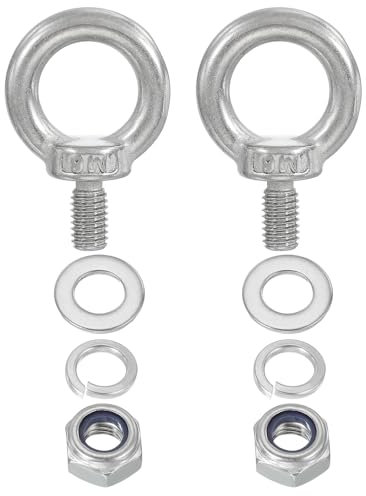 PATIKIL M8 x 15mm Anello Con Dado, 2 Pezzi 304 Acciaio Inossidabile Anello Di Sollevamento Con Filettatura Per Appendere, Argento