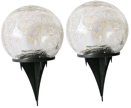 HOMSFOU 2 Piezas lámpara de césped luz de tierra solar luces impermeables al aire ligero exterior detener pequeño color luces de esfera al aire iluminación para patio de césped