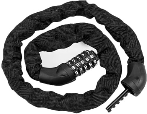 Bicycle Chain Lock – 5 Position resettable Combination Heavy-Duty Anti-Theft Bicycle Lock, 47In,Hardened Steel Square Links,High Security Keyless，Easy to use for E-Bike, Motorcycle, Scooter, Gate ﻿