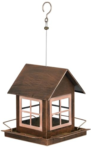 Comederos para pájaros de Exterior – Estación de alimentación Colgante para observar Aves – Caseta para pájaros de Exterior, para Loros, pinzones inseparables y periquitos