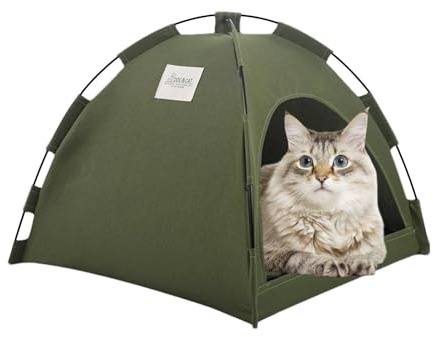 Générique Tältbo för husdjur, hopfällbara hundsängar med värme | kattgrotta säng katthus katttält med halvstängda sängar kattstuga, liten hund RabbitsBed