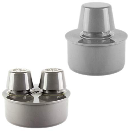 HT Rohrbelüfter Rohr Außendurchmesser Steck-Ende 40mm 4cm DN40 für HT Muffe mit Dichtung Belüftung Ventil Abwasser Kanalrohr Abfluss Leitung WC Kunststoff PP grau