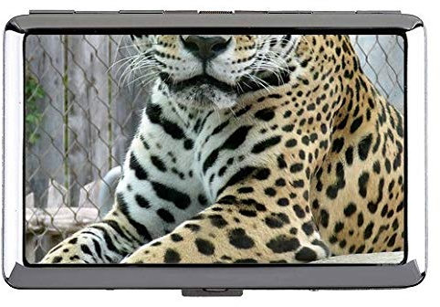 Cute Stainless Steel Id Or Cigarettes Case (King Size),Jaguar Cat Family Leopard Hard Box and Holder(King Size)