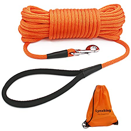 lynxking - Guinzaglio Lungo per Cani, con Comoda Maniglia, Resistente, per Cani di Taglia Piccola, Media e Grande, 15 Feet x 3/8 in, Sugarpine Air Mesh - Donna