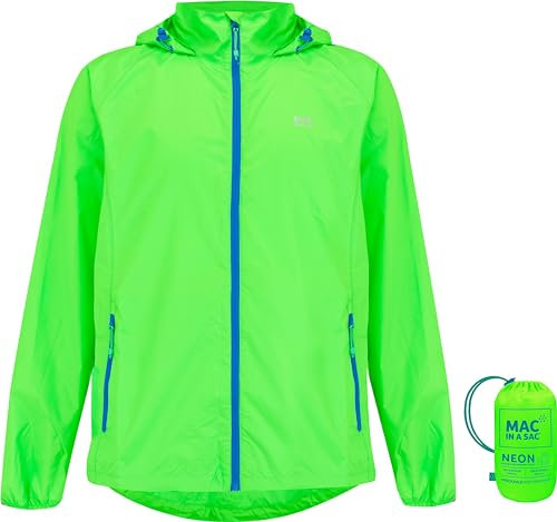Mac in a Sac Herren Origin II - Waterproof Packable Jacket Regenjacke, Neon Green, XS