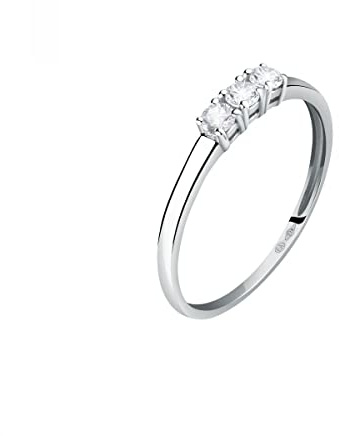 Bluespirit Anello Donna in Oro Bianco 375, Zirconi, Collezione B-Classic, Idee Regalo - P.77J5030004