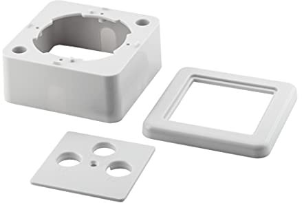 maxx.onLine Aufputzrahmen mit 3-Loch Abdeckung für SAT-Dosen jeglicher Art, Antennendosen, weiß