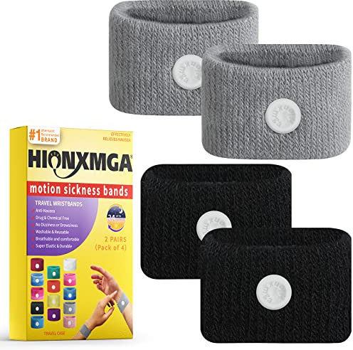 Reisekrankheitsbänder/Akupressur-Übelkeits-Armband gegen Übelkeit, Seekrankheits-Armbänder zur natürlichen Linderung von morgendlicher Übelkeit, Schwindel, Angstzuständen, Reisekrankheit