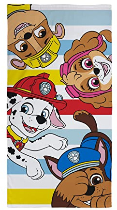 PAW PATROL Kids Towel | Super Soft Feel, Heya Design Marshall, Chase, Rubble & Skye | Perfect The Home, Bath, Beach & Swimming Pool | One Size 70cm x 140cm