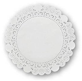 MAQA 100 pz Centrini carta pizzo per decorazioni 32 cm, centrino carta rotondo per feste e matrimoni, Merletto bianco decorativo per cerimonie ed eventi