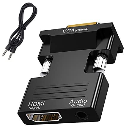 Aolirot Convertitore HDMI a VGA con audio da 3,5 mm, 1080P e 100 MB/S Adattatore per Computer Beamer, Laptop, PC, Monitor, Proiettore e HDTV