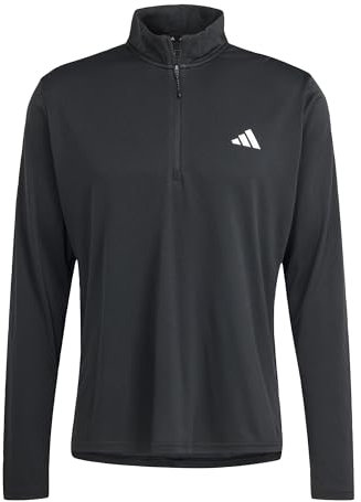 adidas Herren Train Essentials Training 1/4-Zip Long Sleeve Tee Sweatshirt, Black, L