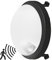 ANWIO Außenlampe von Wänden 12W, Deckenlampe mit Bewegungsmelder, runde Deckenleuchte 4000K IP54 Wasserdicht für Flur Balkon Treppe Veranda Garage Badezimmer, Schwarz, 1er Pack