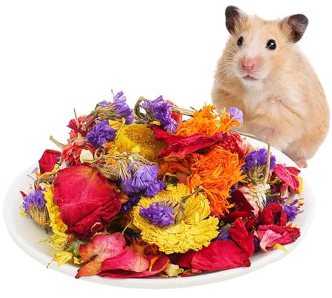 Generisch Hamsterkäfig-Einstreu, Einstreu für Hamster - Natürliche Trockenblumen-Gerbil-Bettwäsche | Gehege-Lebensraum-Dekoration für Kaninchen, Rennmäuse oder andere Kleintiere, Hamsterfutter