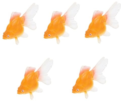 PHENOFICE 5st Simulation Eines Goldfischspielzeugs Realistisches Fischspielzeug Mini-koi-fischfiguren Mini-goldfischfiguren Puppenhaus-Miniatur Gefälschte Aquarienfische Tierfigur Abs Yellow
