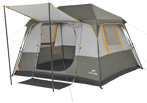 Naturehike Cape 4/6/8 Person Camping Tent, 60S Easy Setup Instant Tent Pop up Tent, Waterproof Large Tall 6/8 Person Tents for Camping, Car Camping