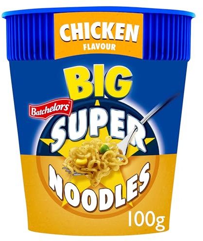 Batchelors Big Super Noodles Chicken Flavour Instant Snack Pot, 100 g (Pack of 6)