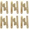AZERODESIGN-Bisagras Puertas Madera-Bisagras para Puertas-Pernio Bisagra Puertas de Madera Interior-Material Acero-Pack 6 Unidades-Sin Remate-Medidas100x57mm-Cantos Redondo (DORADO BRILLO, IZQUIERDA)
