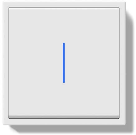 BSEED Interrupteur Encastré, Interrupteur à Bouton-Poussoir avec Borne Enfichable, 1 Gang 1 Voie Light Switch avec Voyant Lumineux LED et Cadre PC, Blanc, 80X80mm