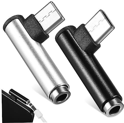 Holibanna 2pezzi Adattatore Audio Da Usb Type-c Jack Da Convertitore Audio Per Cuffie Angolo Retto Da Gradi Per Dispositivi Mobili